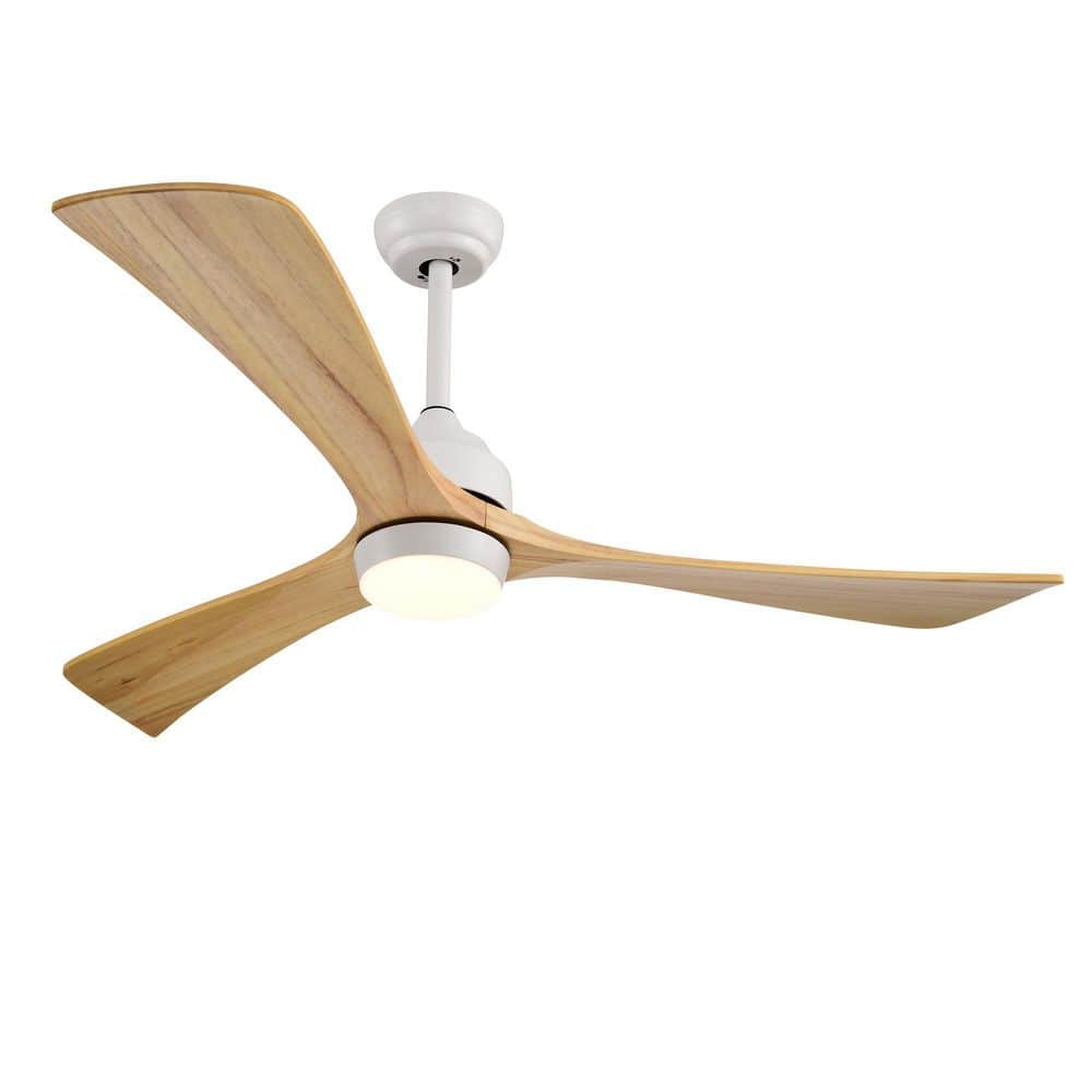 52 in. Wood Indoor Ceiling Fan with Light Remote Control, Quiet DC Motor Ce