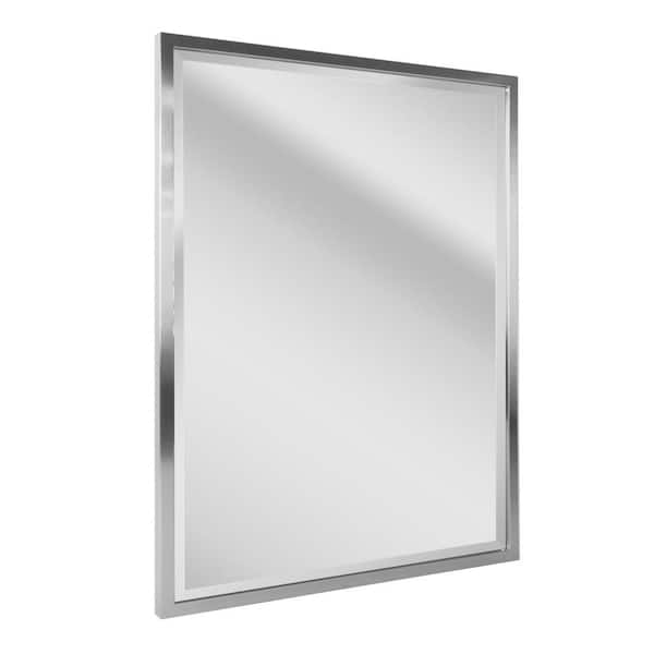 Deco Mirror 30 In W X 40 H Framed, Brushed Nickel Vanity Mirrors For Bathroom