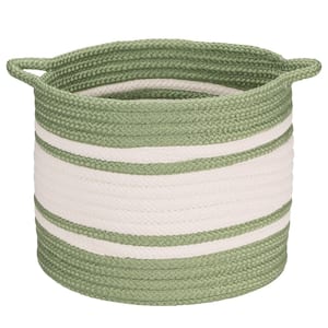 Outland 14 in. x 14 in. x 12 in. Green Round Braided Basket