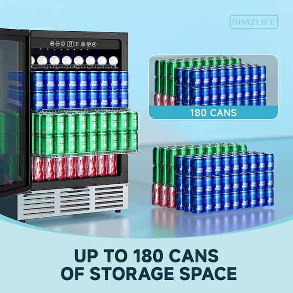 SIMZLIFE 23.5 in. Single Zone 180-Cans Undercounter Freestanding