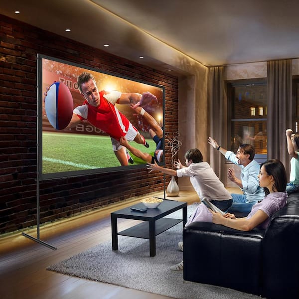 Projector Screen 100 in. with Stand Outdoor Movie Screen with Stand Wrinkle-Free Projection Screen and Carry Bag