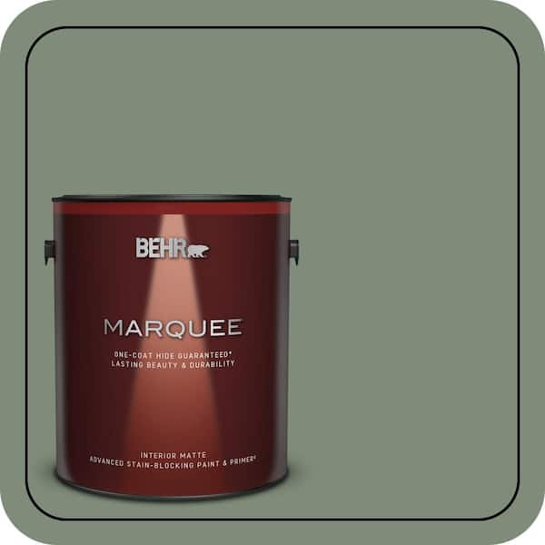 BEHR MARQUEE 1 gal. #450F-5 Amazon Moss Matte Interior Paint & Primer