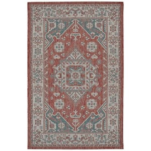 Arelow Collection Paprika 3'11" x 5'11" Rectangle Residential Indoor-Outdoor Area Rug