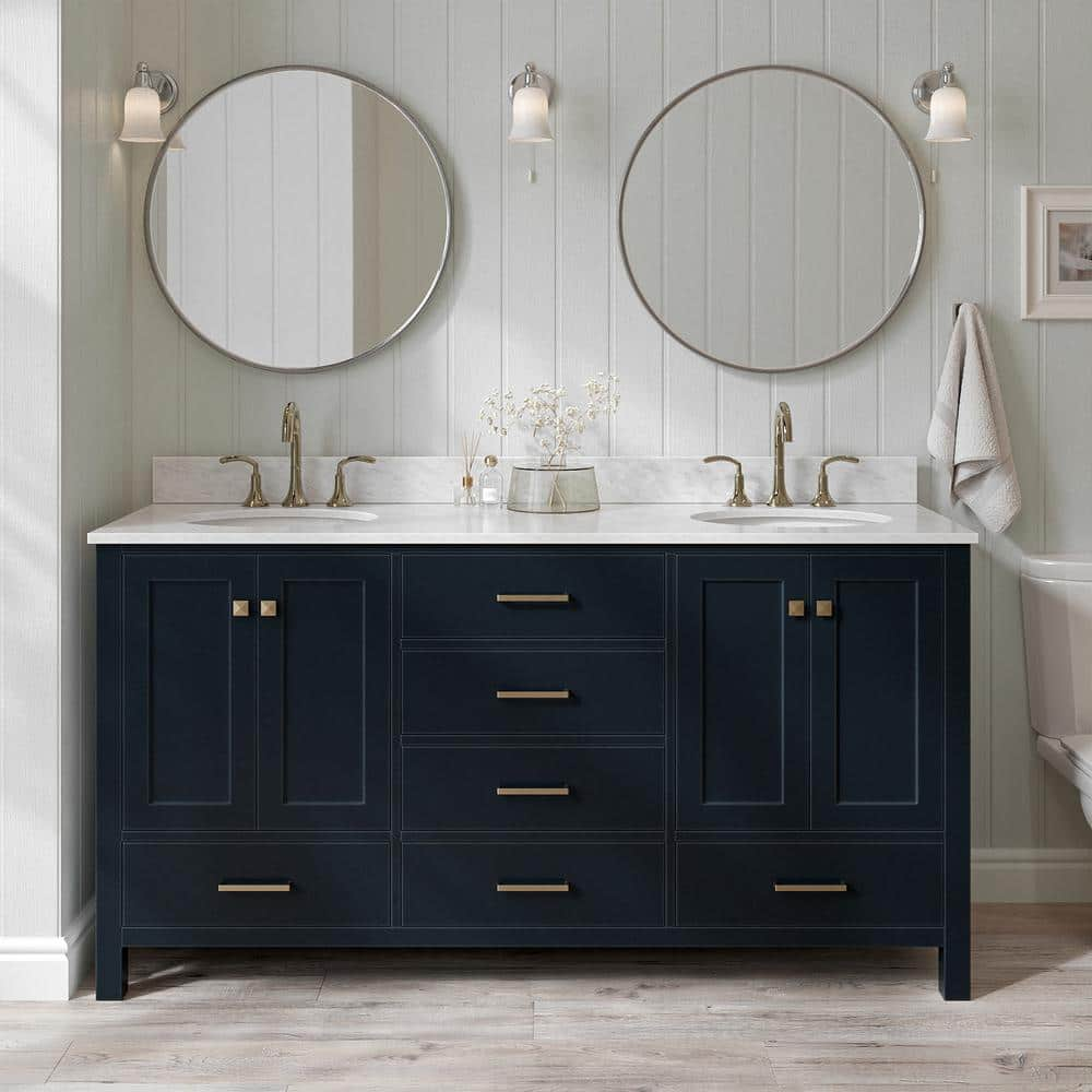 ARIEL Cambridge 67 in.W x 22 in.D x 36 in.H Double Bath Vanity in ...