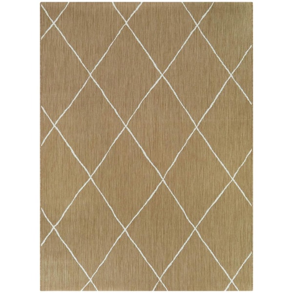 BALTA Silas Tan 8 ft. x 10 ft.  Geometric Indoor/Outdoor Area Rug