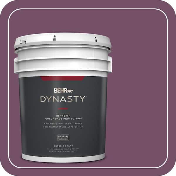BEHR DYNASTY 5 gal. #690D-7 Radicchio Flat Exterior Stain-Blocking Paint & Primer