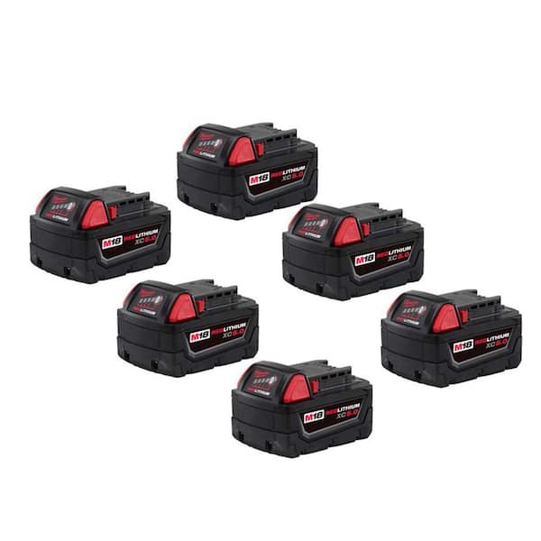 M18 18-Volt 5.0 Ah Lithium-Ion XC Extended Capacity Battery Pack (6-Pack)