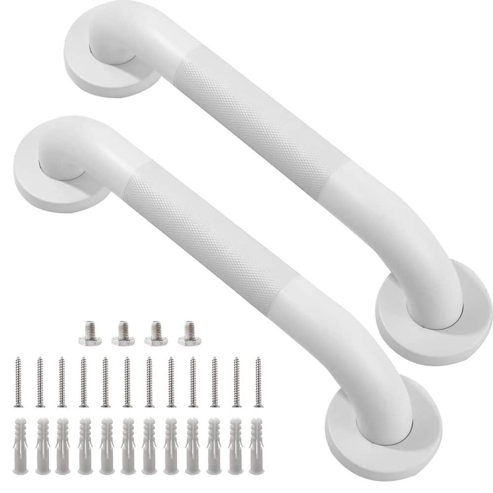 12 in. White Stainless Steel Shower Grab Bars, 2 Pack, 1.25 in. Diameter for Bathroom Safety price history on PriceWatchPro