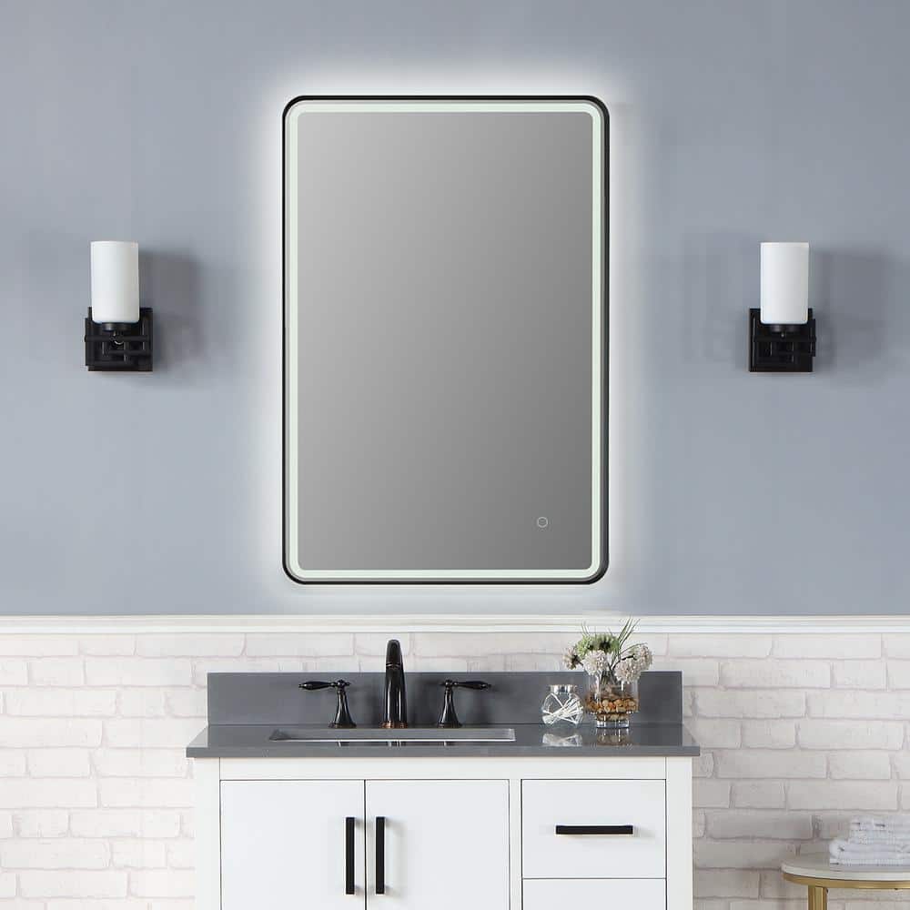 Viaggi 36" x 24" Silver and Gold LED Bathroom Vanity Mirror