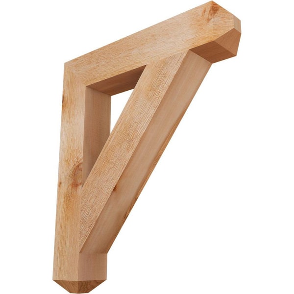 Ekena Millwork 4 in. x 26 in. x 22 in. Western Red Cedar Traditional Craftsman Rough Sawn Bracket