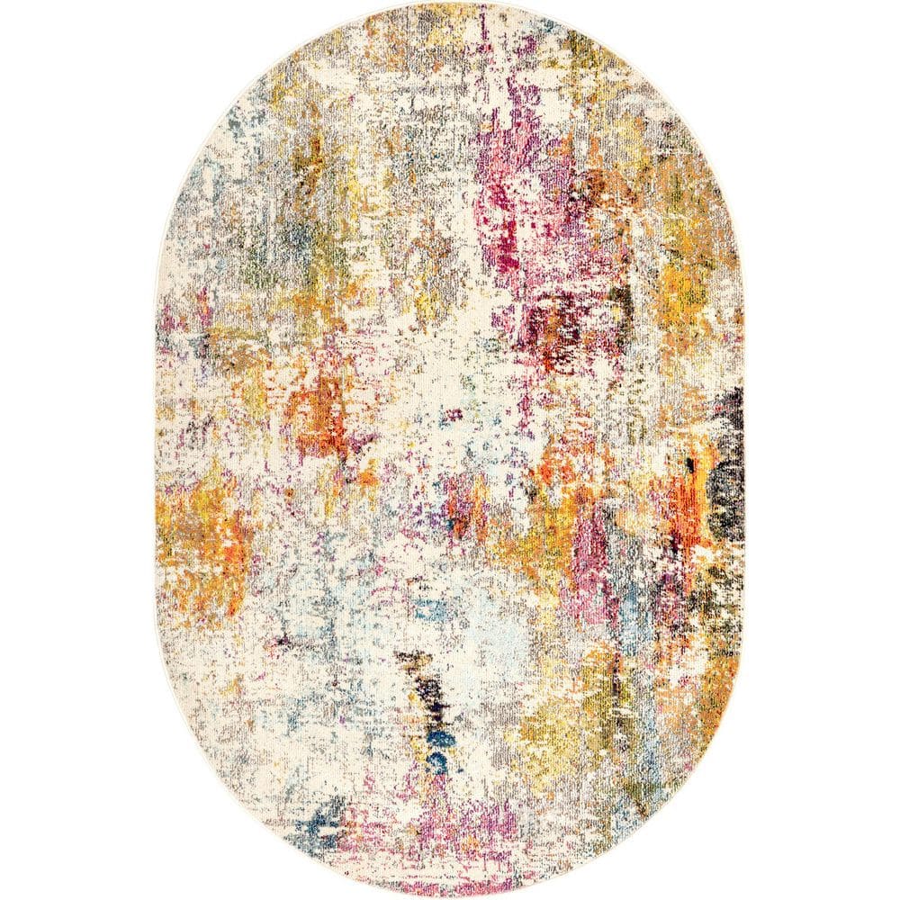 Modern Cezanne Multi 5 ft. x 8 ft. Oval Area Rug price history on PriceWatchPro