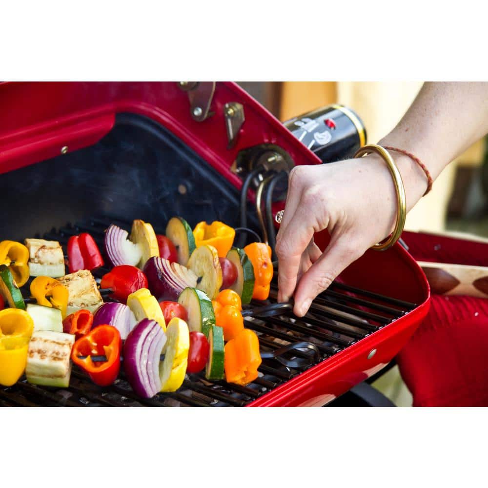 Americana Black and Red Electric Rotisserie Tabletop Grill