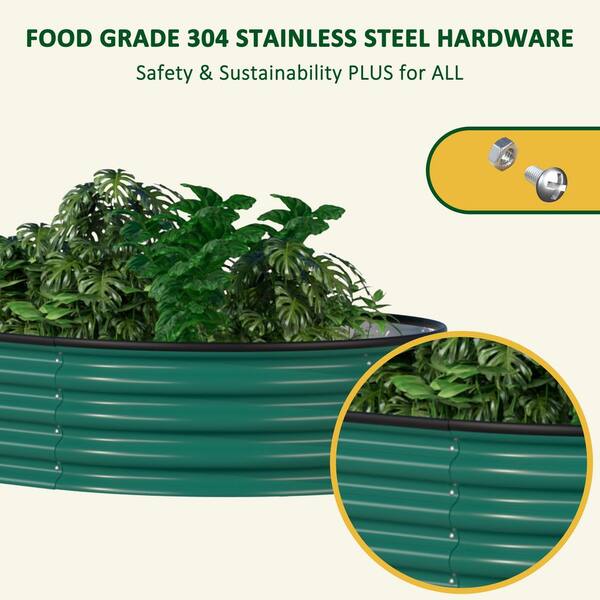 VEIKOUS 8 ft. x 2 ft. x 1 ft. Galvanized Raised Garden Bed 9