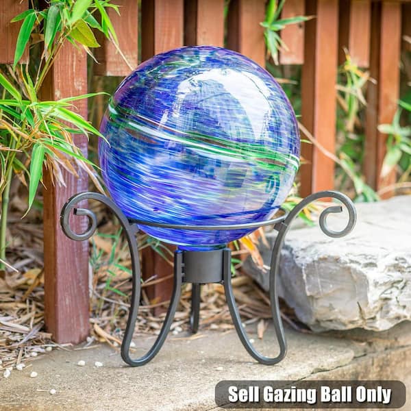 Misopily Blue Glass Gazing Balls Sphere for Garden Lawn Outdoor