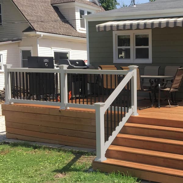 Vilano 3.5 ft. H x 8 ft. W Vinyl Tan Stair Railing Kit