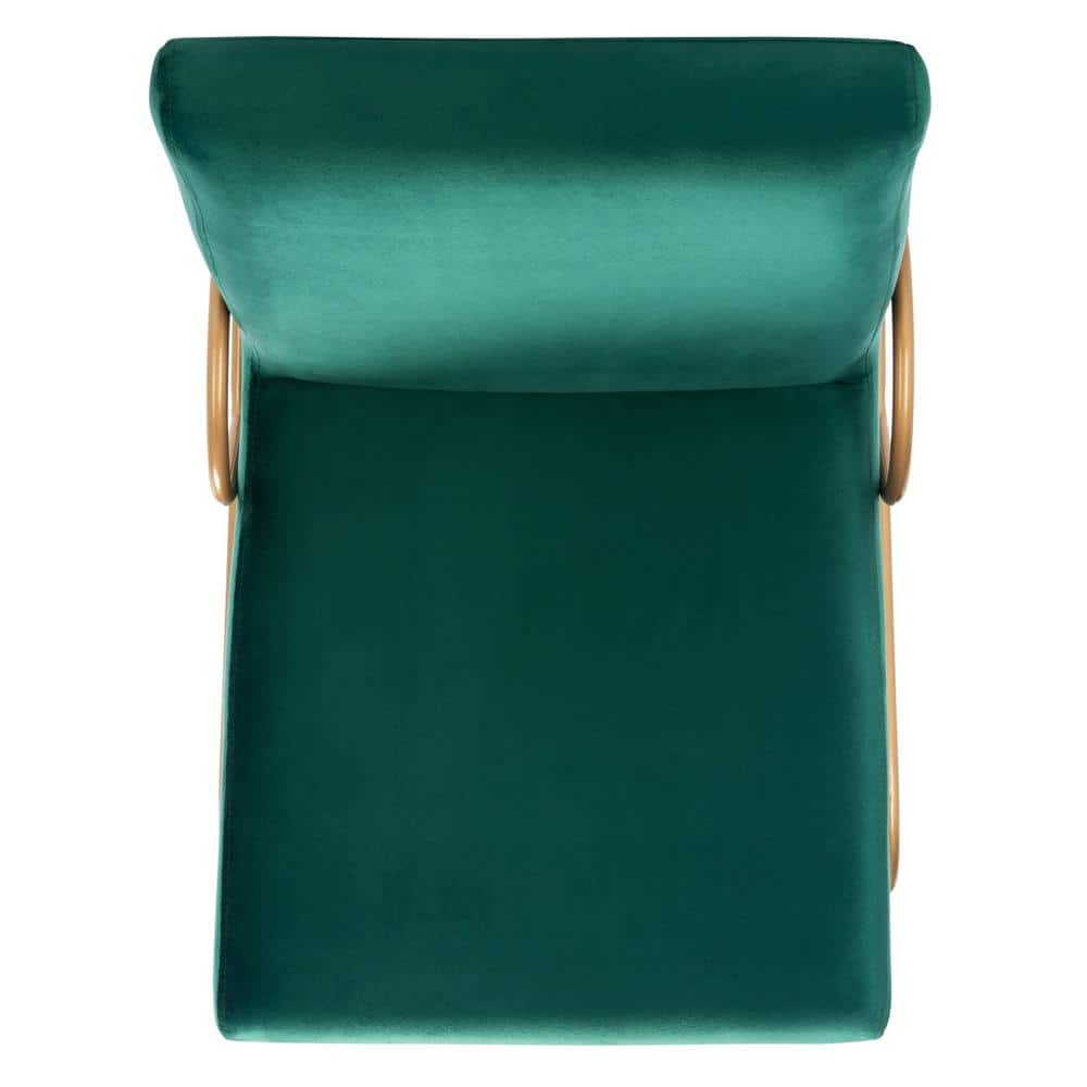 Emerald Velvet Upholstered Side Chair with Gold Metal Frame