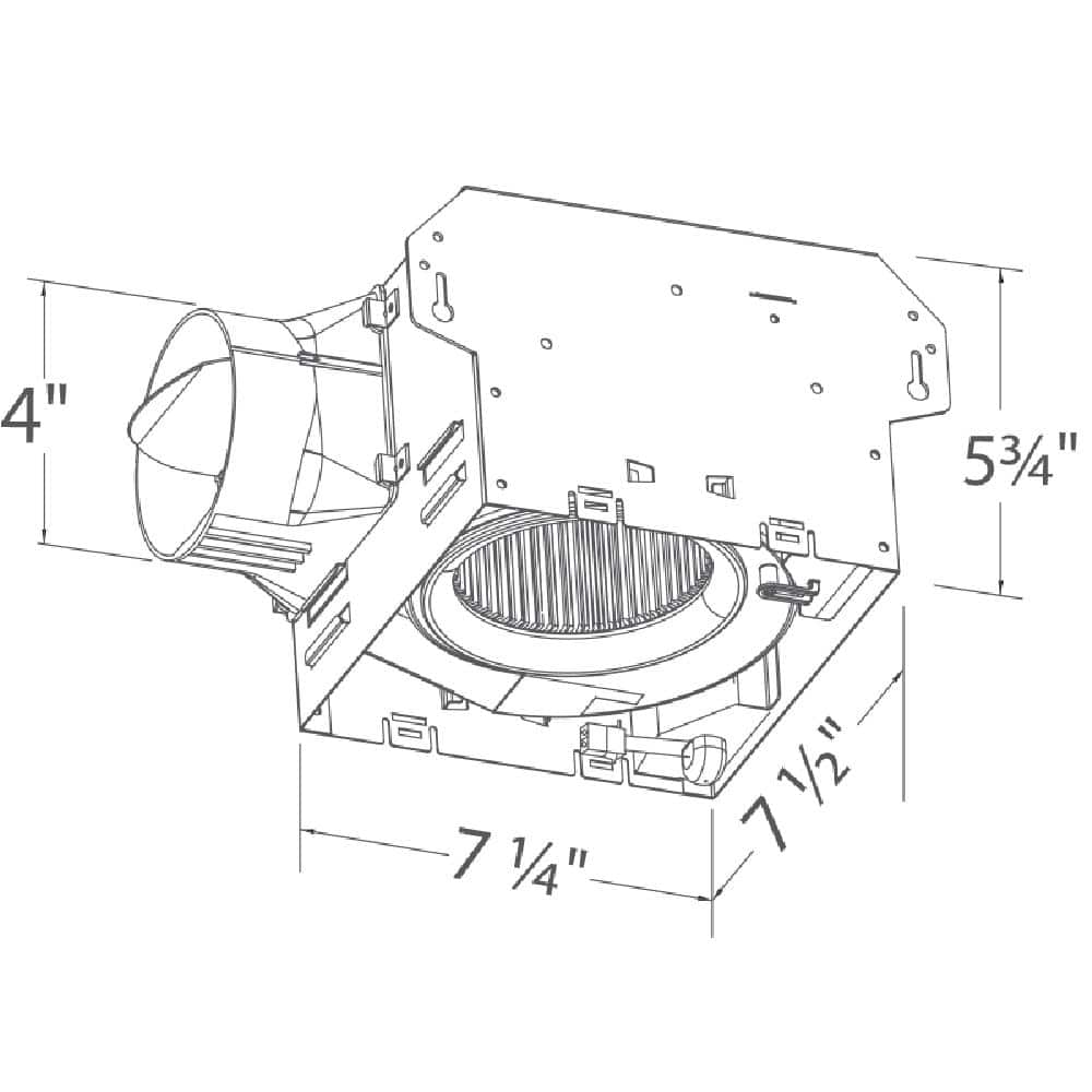 White Dimmable LED Bathroom Exhaust Fan with Galvanized Steel Housing