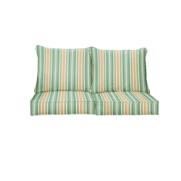 SORRA HOME 27 x 30 Sunbrella Gavin Mist Deep Seating Indoor/Outdoor Loveseat Cushion