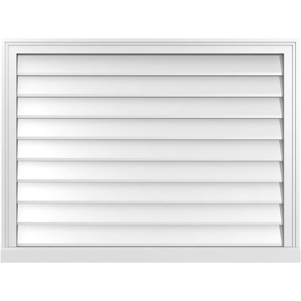 40 in. x 30 in. Vertical Surface Mount PVC Gable Vent: Decorative with Brickmould Sill Frame price history on PriceWatchPro