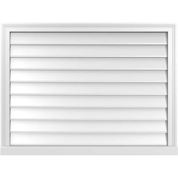 Ekena Millwork 40 in. x 30 in. Vertical Surface Mount PVC Gable Vent: Decorative with Brickmould Sill Frame