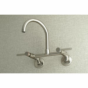 Concord 2-Handle Wall-Mount Standard Kitchen Faucet in Brushed Nickel