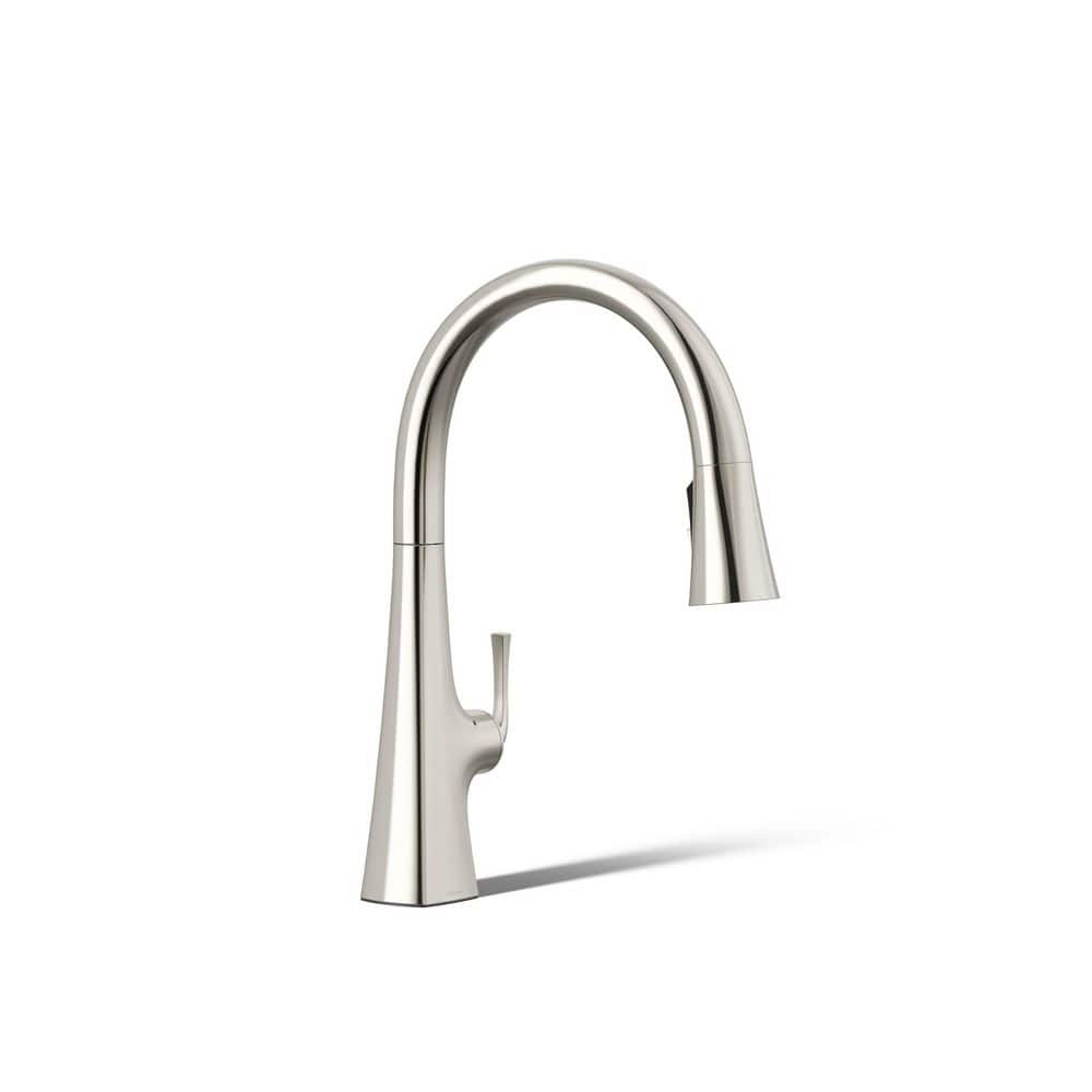 Graze Touchless Single Handle Pull-Down Sprayer Kitchen Faucet with 3-Function Sprayhead in Vibrant Polished Nickel