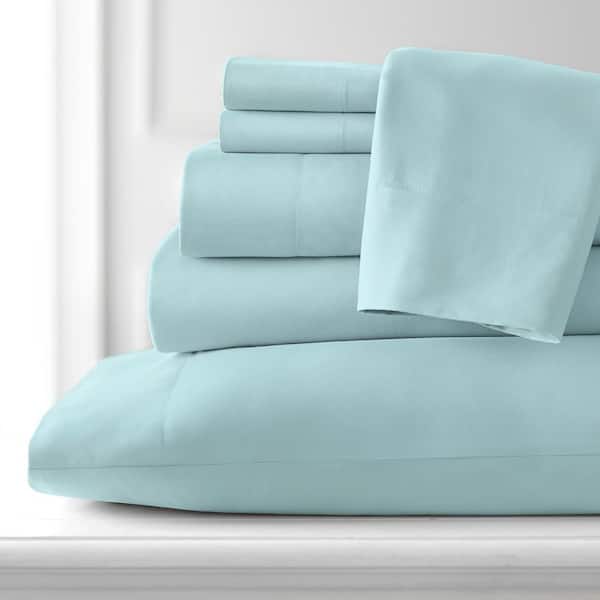 Southshore Fine Linens Vilano Series 21 in. Extra-Deep Pocket 6-Piece Blue Microfiber King Sheet Set