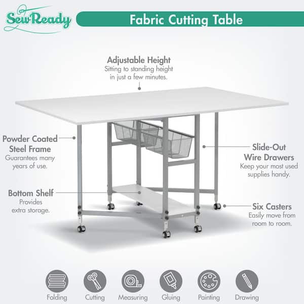 Sew Ready Sewing 60 in. W x 36 in. D MDF Folding Fabric Cutting