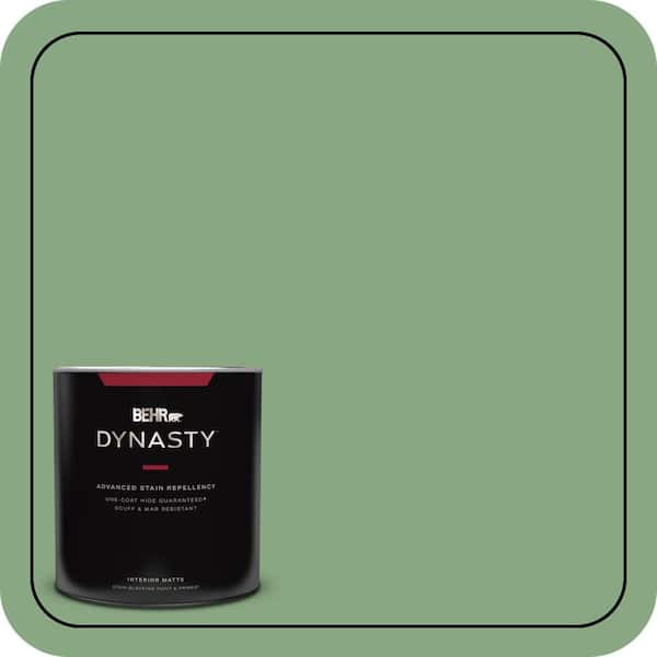 BEHR DYNASTY 1 qt. #M400-5 Baby Spinach One-Coat Hide Matte Interior Stain-Blocking Paint & Primer