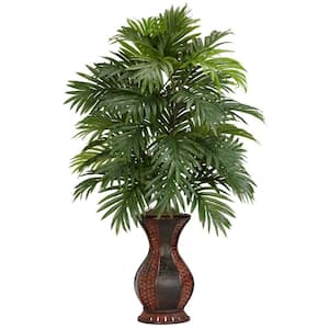 37 in. Artificial H Green Areca Palm with Urn Silk Plant