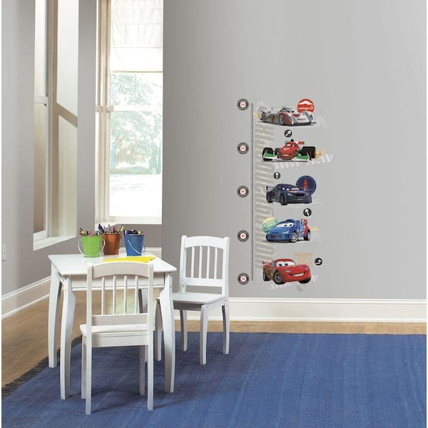 RoomMates 5 in. x 19 in. Cars 2 Peel and Stick Metric Growth Chart Wall Decals