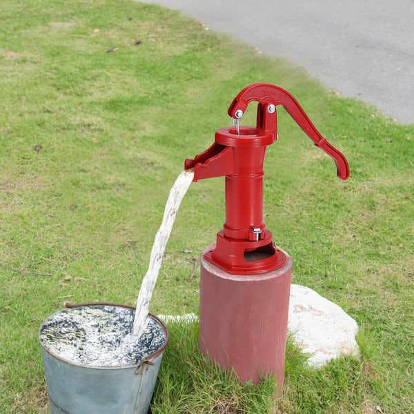 Antique Well Hand Pitcher Pump 0 HP 25 ft. Maximum Lift Cast Iron Manual Hand Water Pump with Ergonomic Handle G1-5/8in.