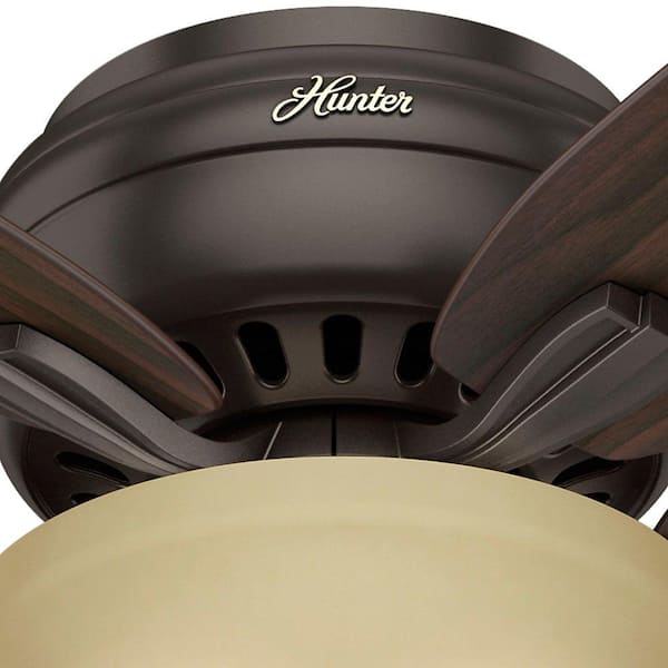 Hunter - Newsome 52 in. Indoor Premier Bronze Bowl Light Kit Low-Profile Ceiling Fan