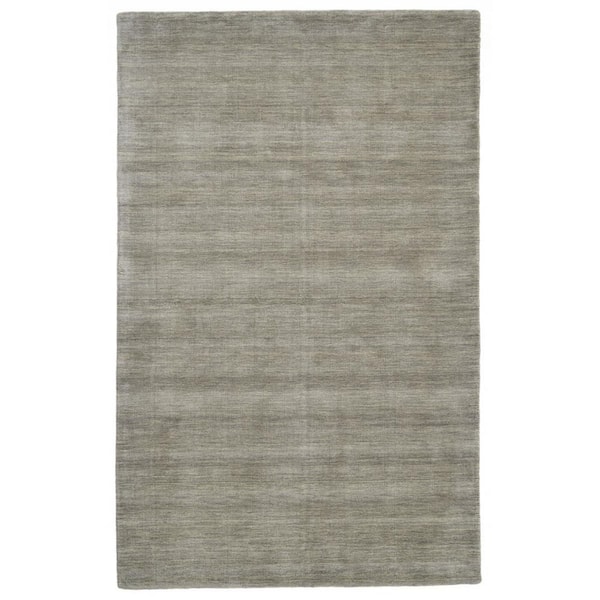 8 ft. x 11 ft. Gray, Ivory Solid Color Area Rug