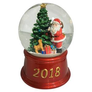 5.25 in. Christmas Santa Snow Globe with LED Light