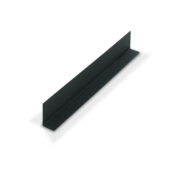Outwater 1/2 in. D x 1 in. W x 36 in. L Black Styrene Plastic 90° Uneven Leg Angle Moulding 12 Total Lineal Feet (4-Pack)