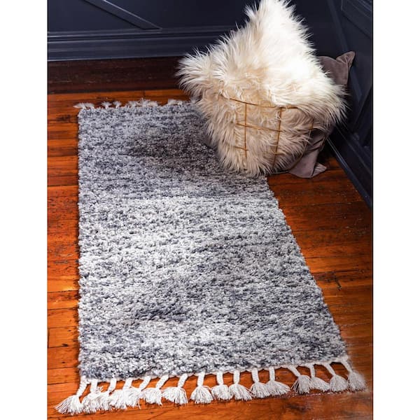 Hygge Shag Misty Gray 2 ft. 2 in. x 6 ft. Runner Rug