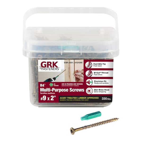 GRK Fasteners #9 x 2 in. Star Drive Bugle Head R4 Multi-Purpose Wood Screw (330-Pack)