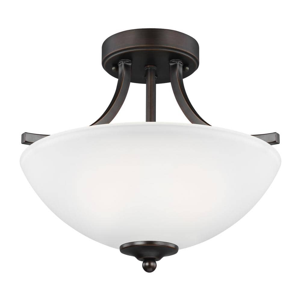 Generation Lighting Geary 2-Light Burnt Sienna Semi-Flush Mount Convertible Pendant