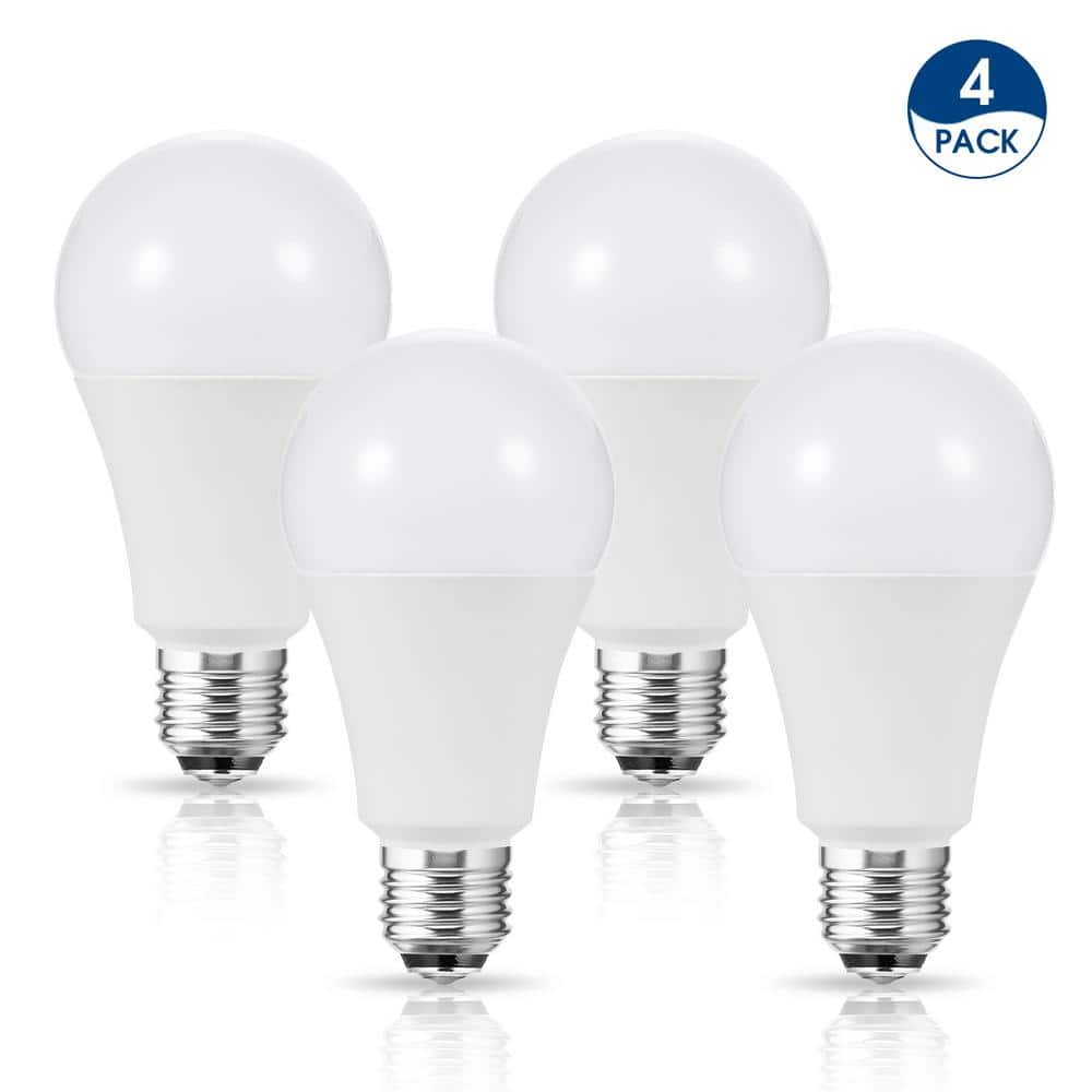 YANSUN 50-Watt/100-Watt/150-Watt Equivalent A21 3-Way LED Light Bulb in Soft White/Daylight/Neutral White (4-Pack)