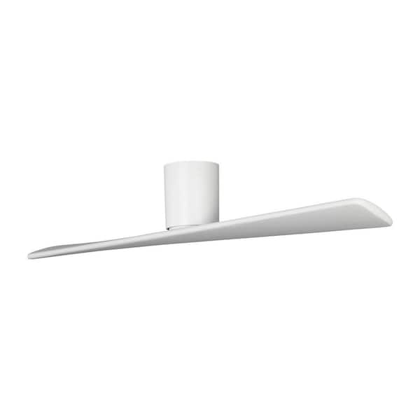 Plank 52 in. Smart Matte White Modern Flush Mount Standard Ceiling Fan with Remote