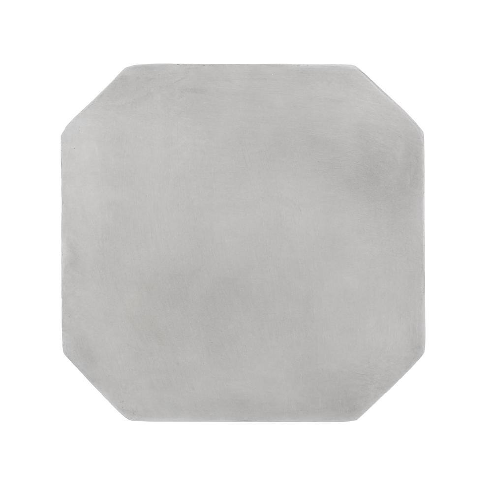 Gray Geometric Concrete Outdoor End Table