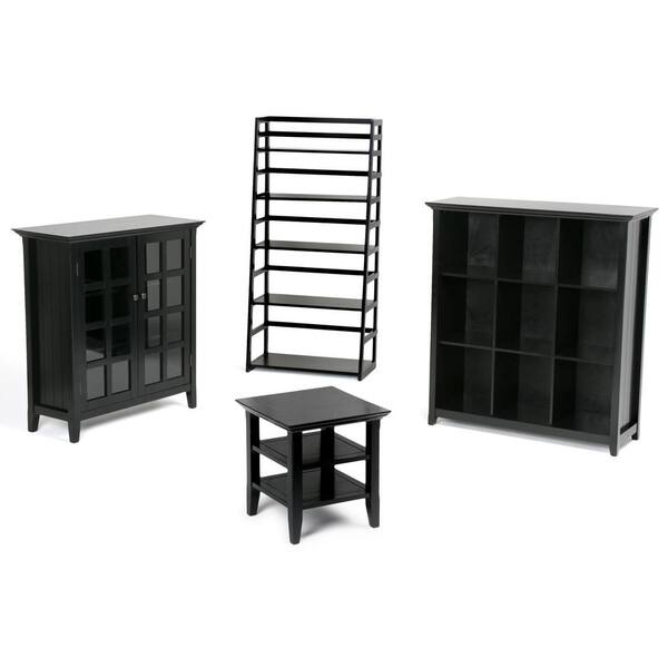 Simpli Home Acadian Solid Wood 48 In X, 9 Cube Bookcase Black