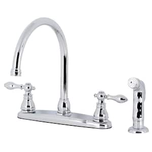 American Classic Two Handle Centerset Standard Kitchen Faucet and Side Sprayer in Polished Chrome