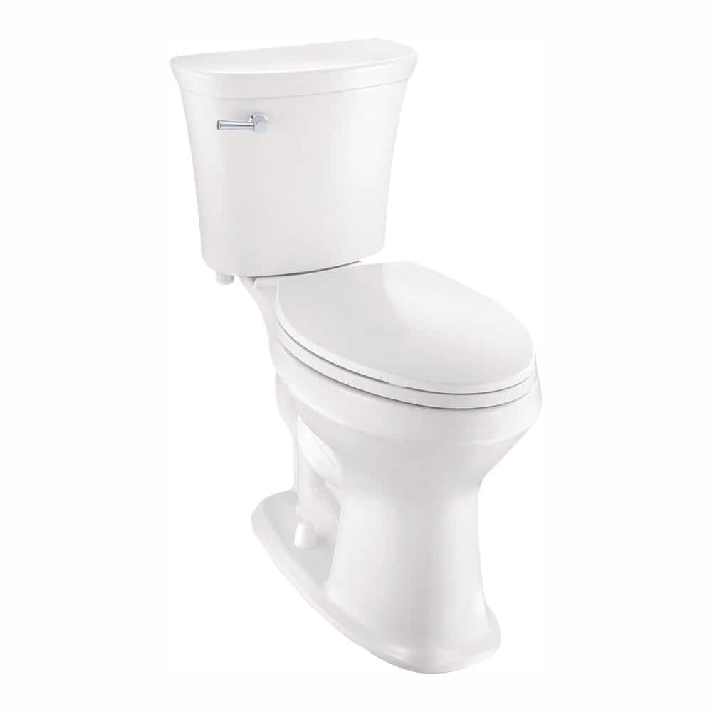 12 inch Rough In Two-Piece 1.28 GPF Single Flush Elongated Toilet in White Seat Included -  Glacier Bay, N2442E