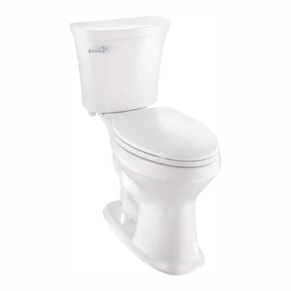 Glacier Bay 12 inch Rough In Two-Piece 1.28 GPF Single Flush Elongated Toilet in White Seat Included