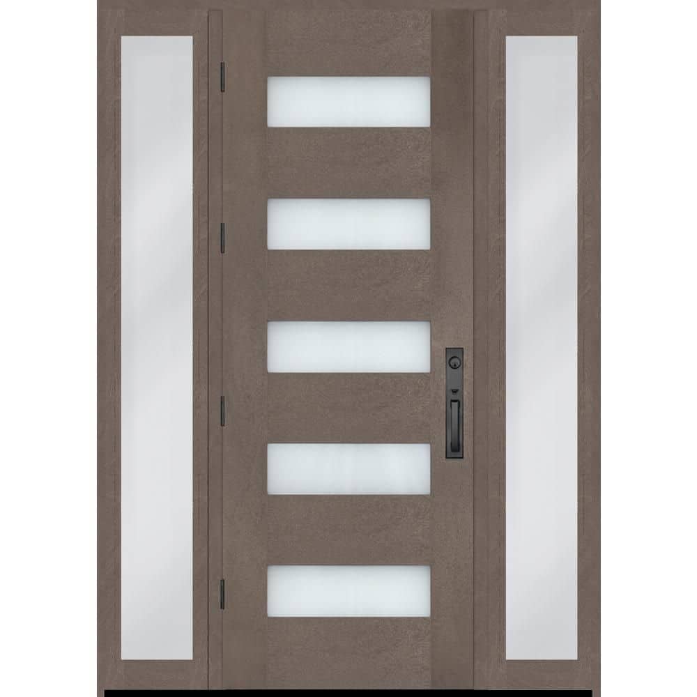 Regency 60 in. x 96 in. 5L Modern Clear Glass RHOS Ashwood Fiberglass Prehung Front Door w/Dbl 10in.SL and BLK Lockset price history on PriceWatchPro