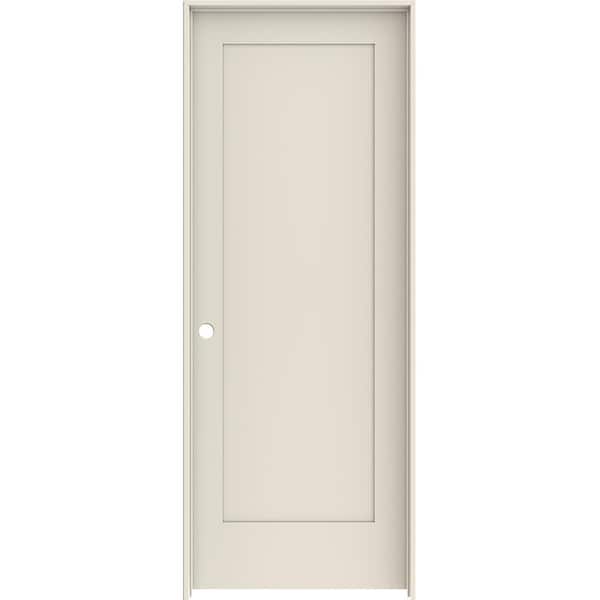 JELD-WEN 32 in. x 80 in. 1 Panel Shaker Right-Hand Primed Solid Core Wood Single Prehung Interior Door