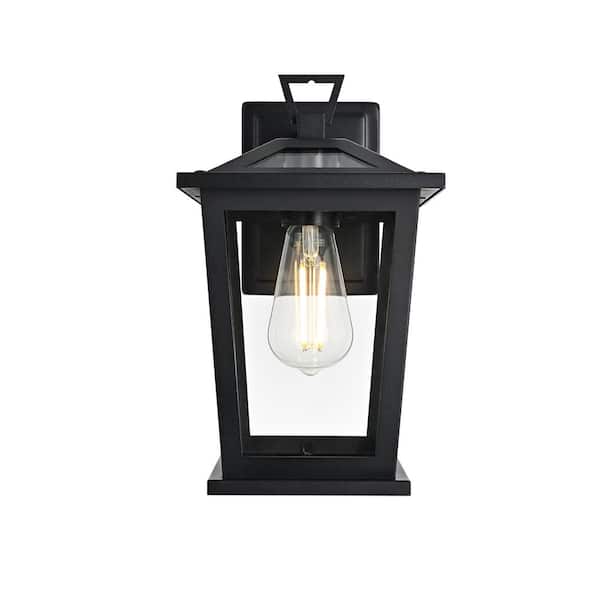 12 in. Black Outdoor Hardwired Wall Sconce with No Bulbs Included