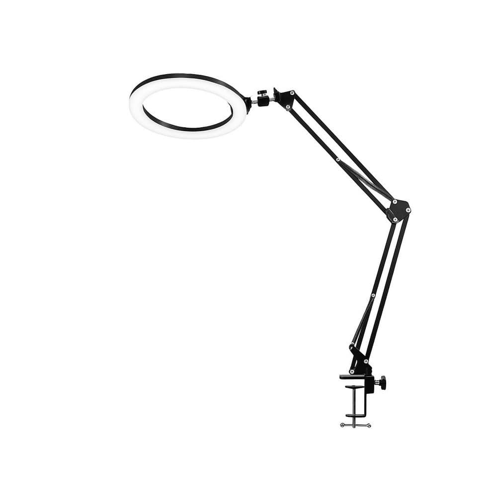 15.7 in. White Ring Light with Overhead Phone Mount Dimmable LED Stand 360° Adjustable Arm for Video Recording price history on PriceWatchPro